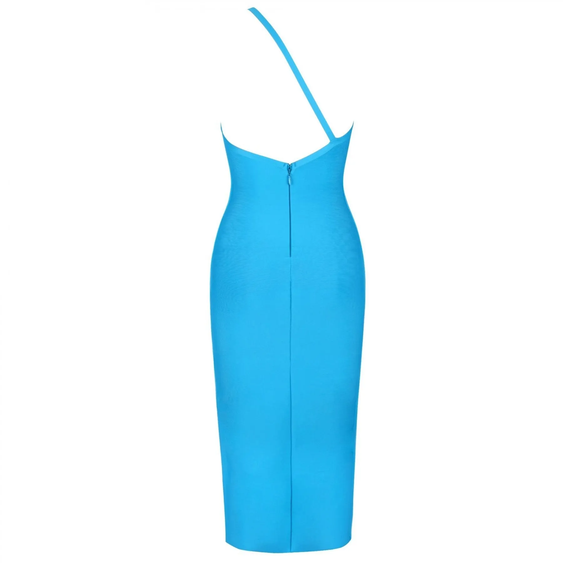One Shoulder Asymmetrical Midi Bandage Dress PPHK054