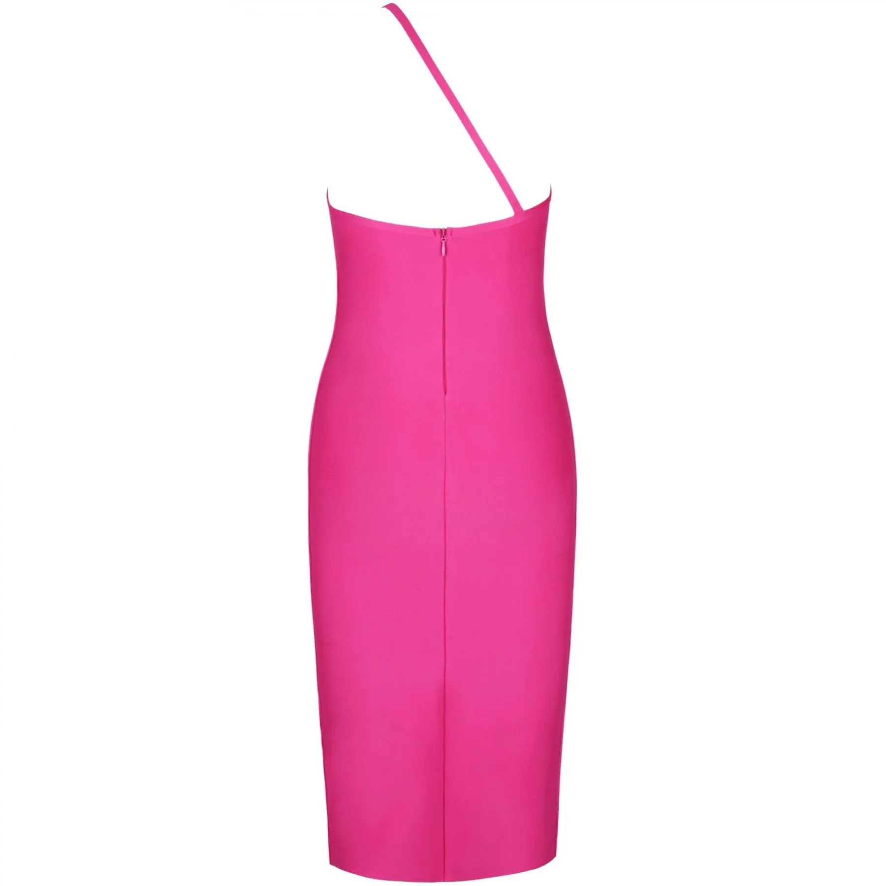 One Shoulder Asymmetrical Midi Bandage Dress PPHK054