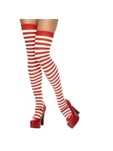 Over knee stockings - Red/White Stripes