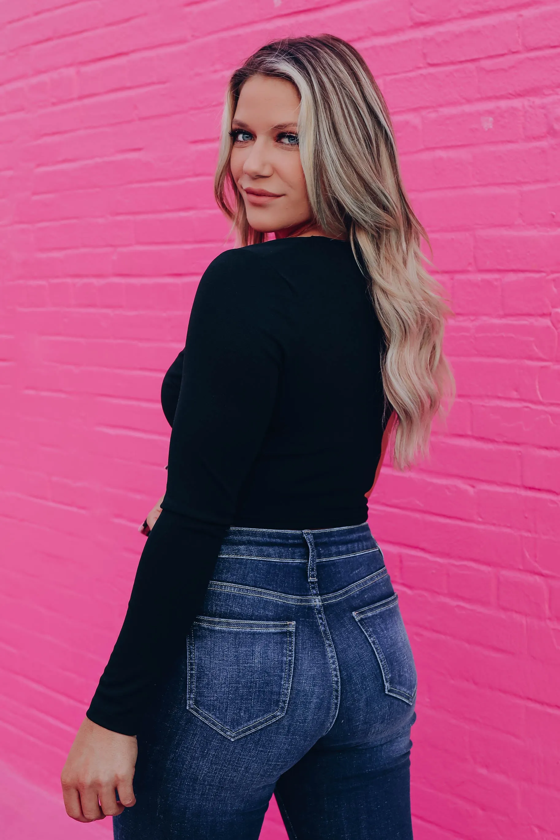 Over the Edge One-Shoulder Top - Black