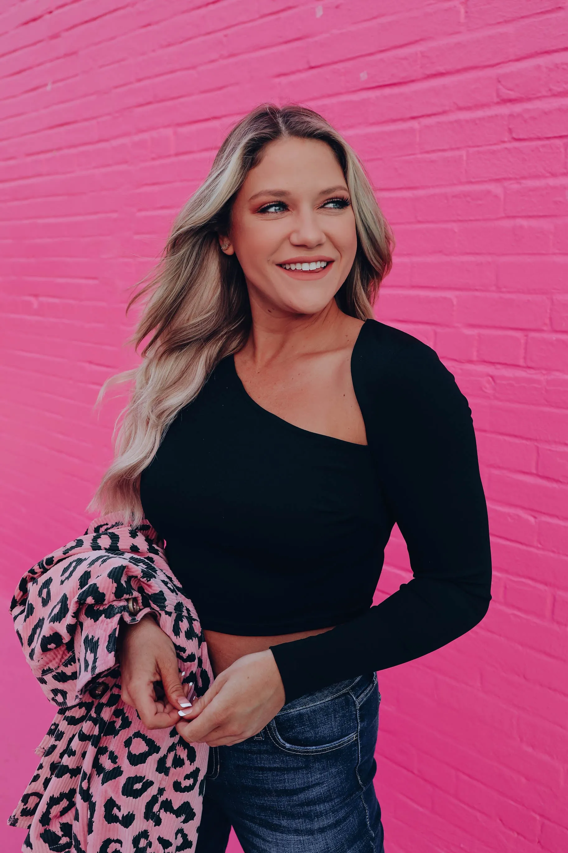 Over the Edge One-Shoulder Top - Black