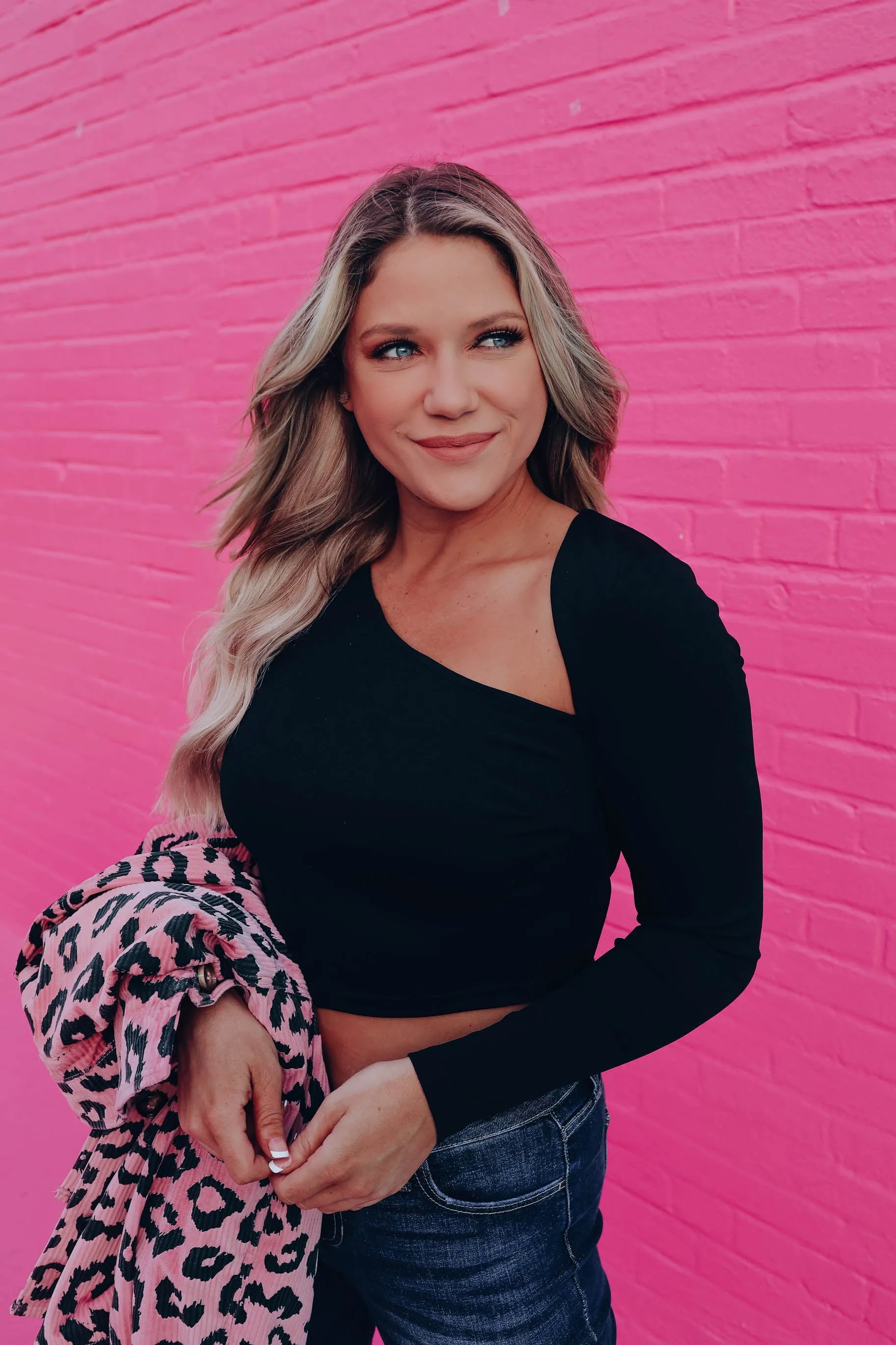 Over the Edge One-Shoulder Top - Black