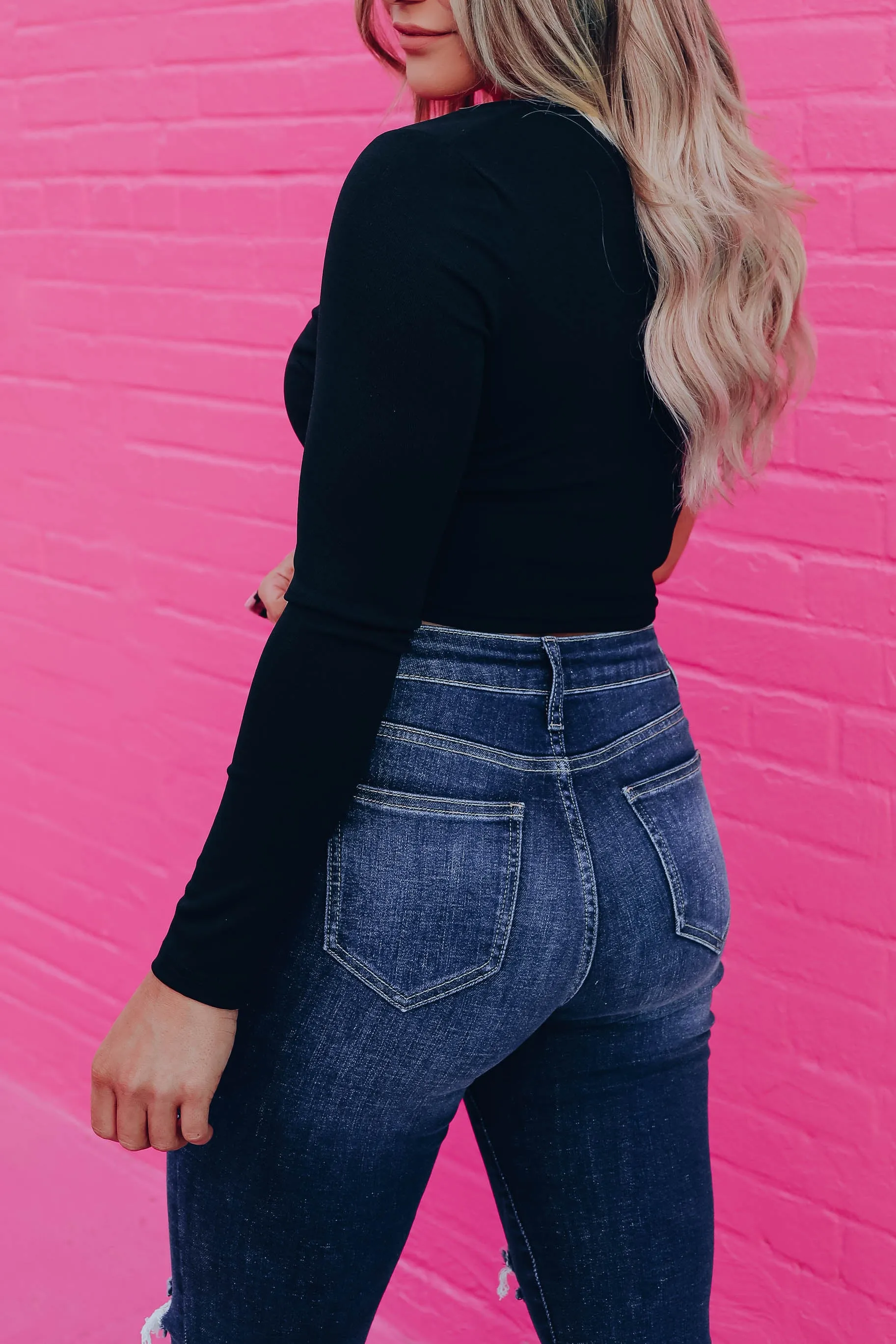 Over the Edge One-Shoulder Top - Black