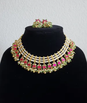 Pachi Kundan Pearl Necklace Set With Gold Plating
