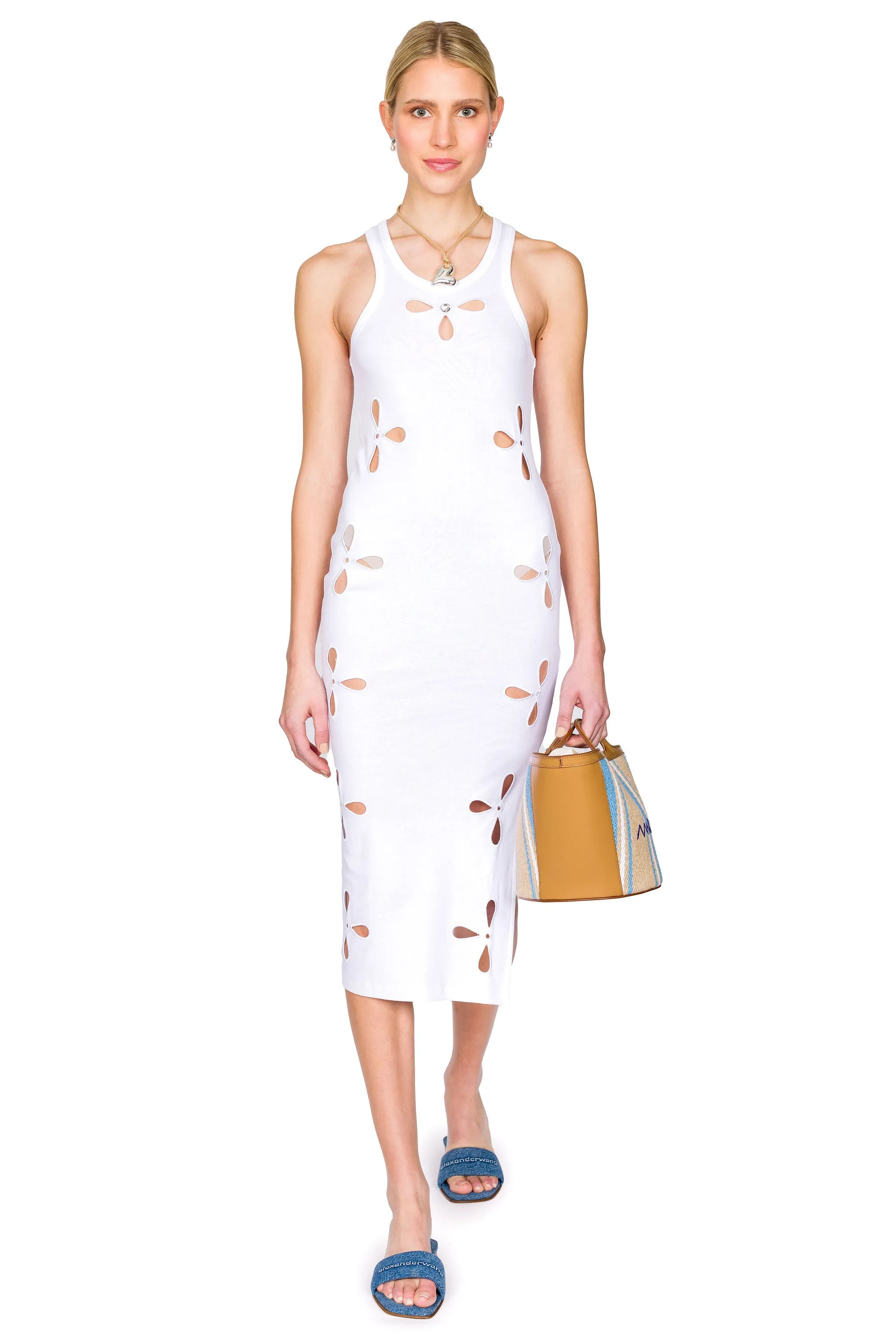 Petal Embroidered Tank Dress