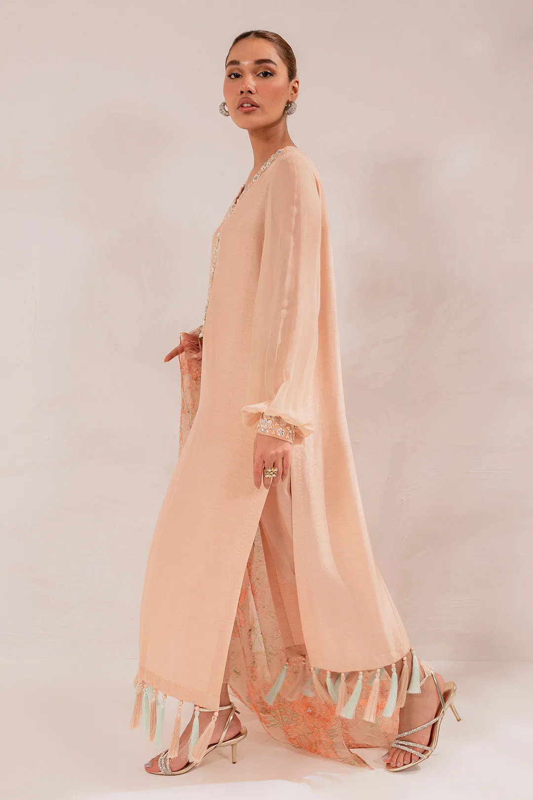 Pink Pakistani Dress in Kameez Trouser Style for Eid