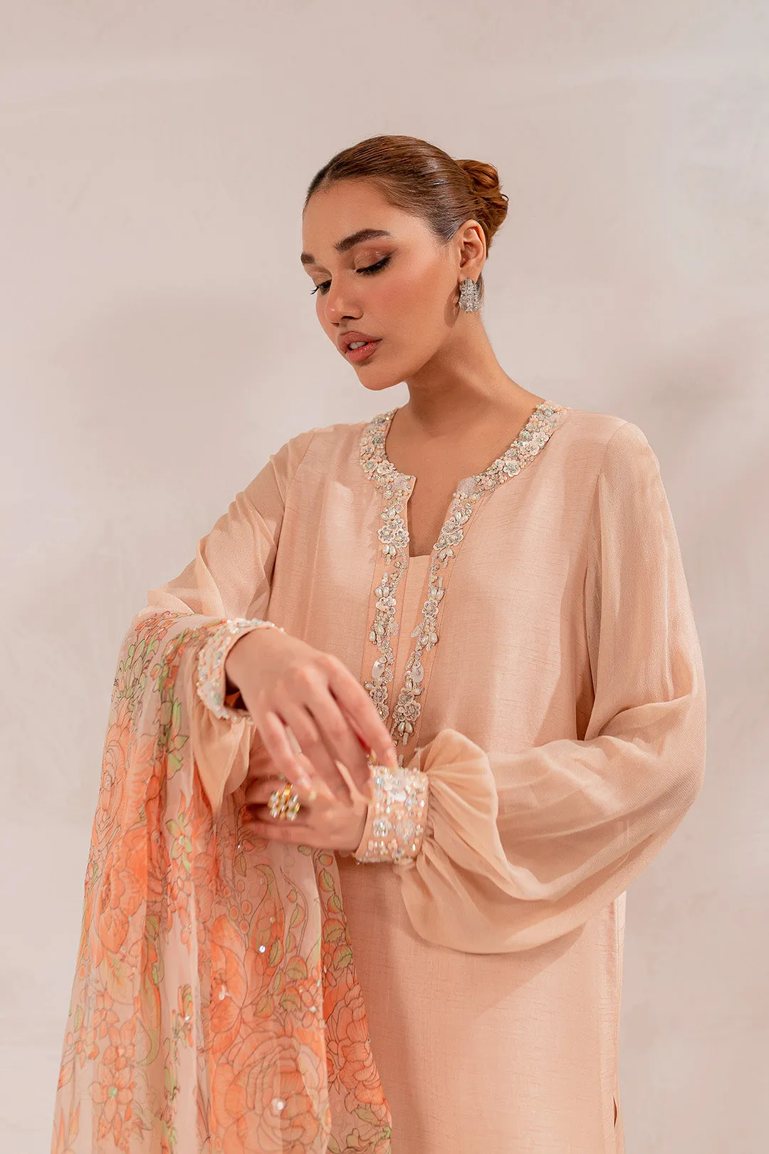 Pink Pakistani Dress in Kameez Trouser Style for Eid
