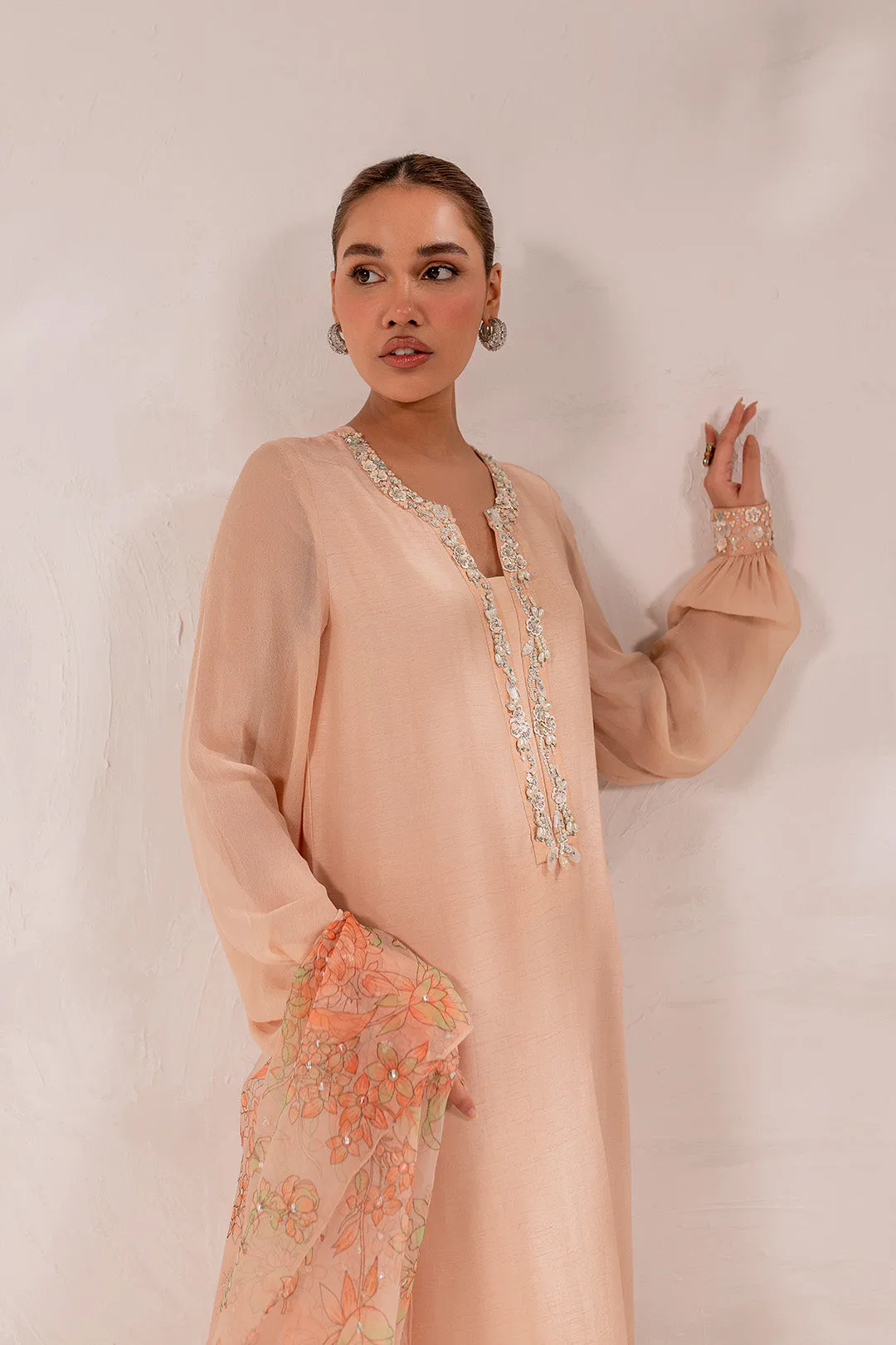 Pink Pakistani Dress in Kameez Trouser Style for Eid