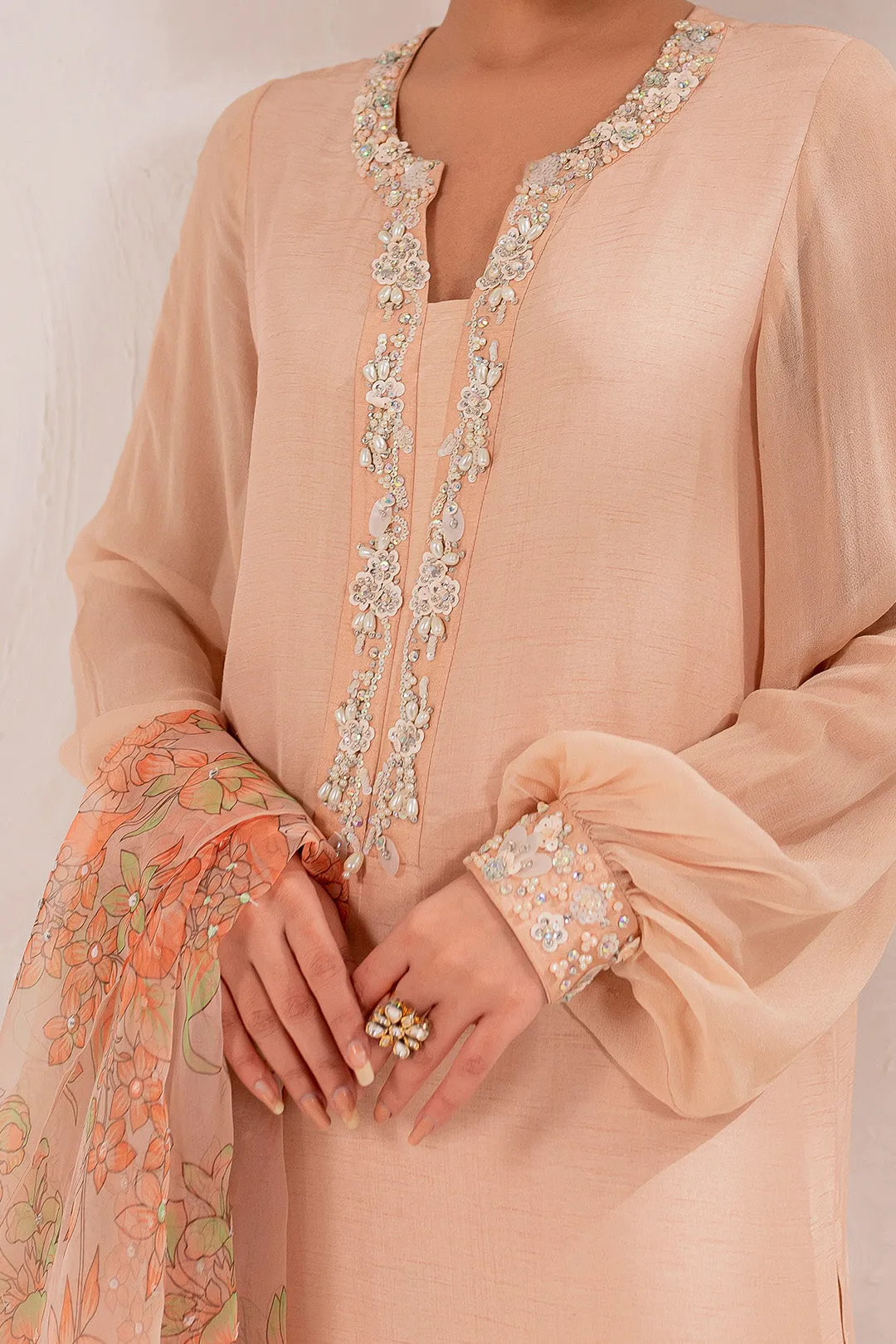 Pink Pakistani Dress in Kameez Trouser Style for Eid
