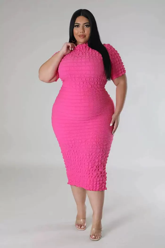 Plus Size Over-the-Knee Casual Dress