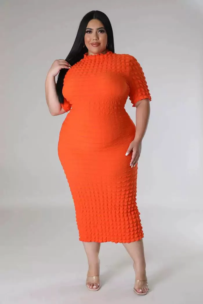 Plus Size Over-the-Knee Casual Dress