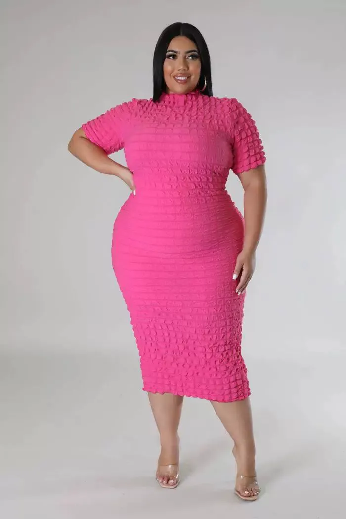 Plus Size Over-the-Knee Casual Dress