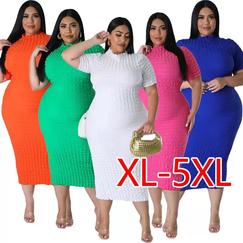 Plus Size Over-the-Knee Casual Dress