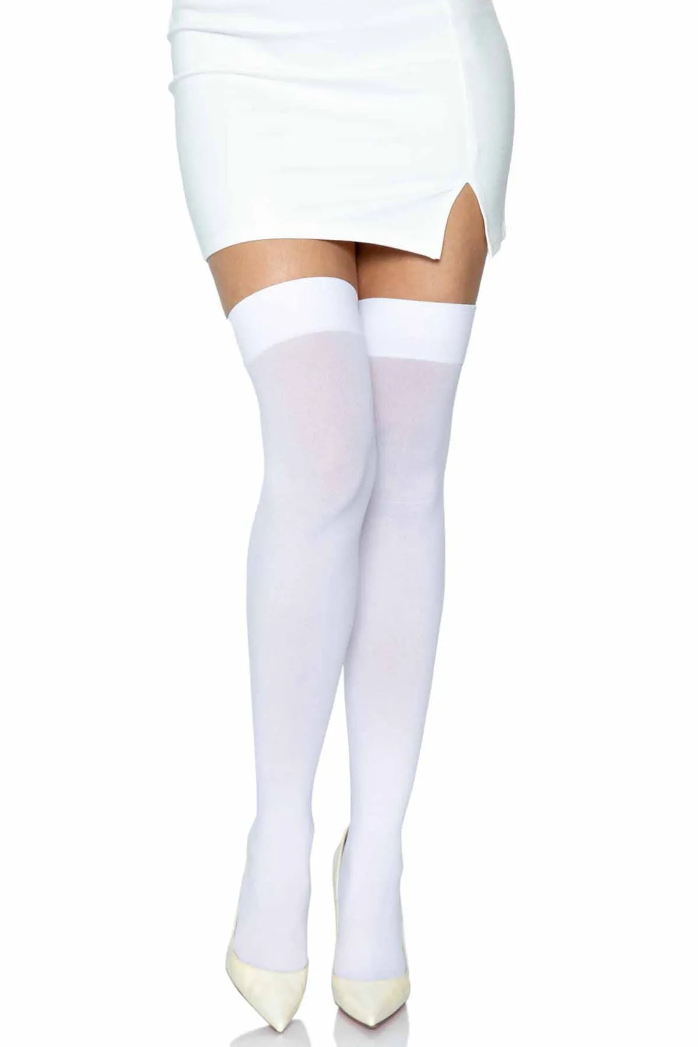 Plus Size Over The Knee Nylon Thigh High Stockings