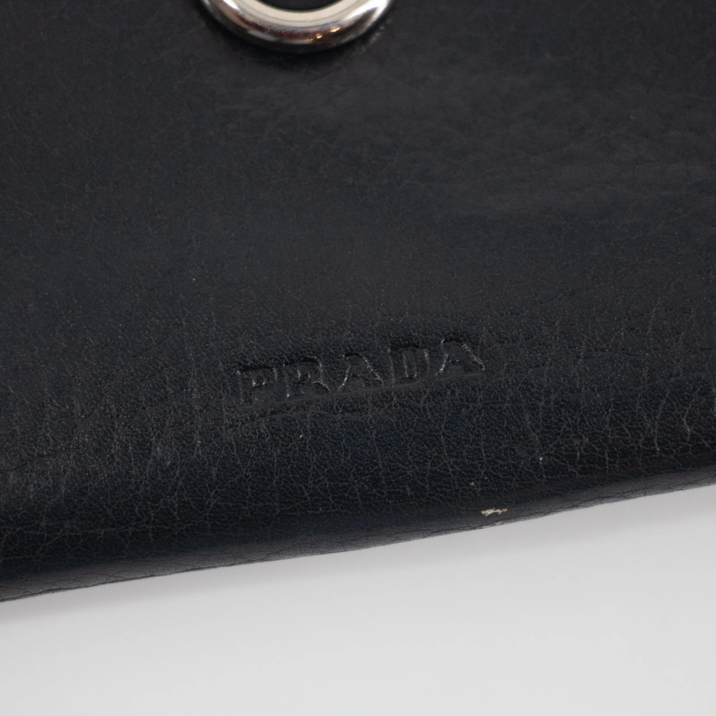 Prada Black Saffiano Leather Ribbon Long Wallet #2277