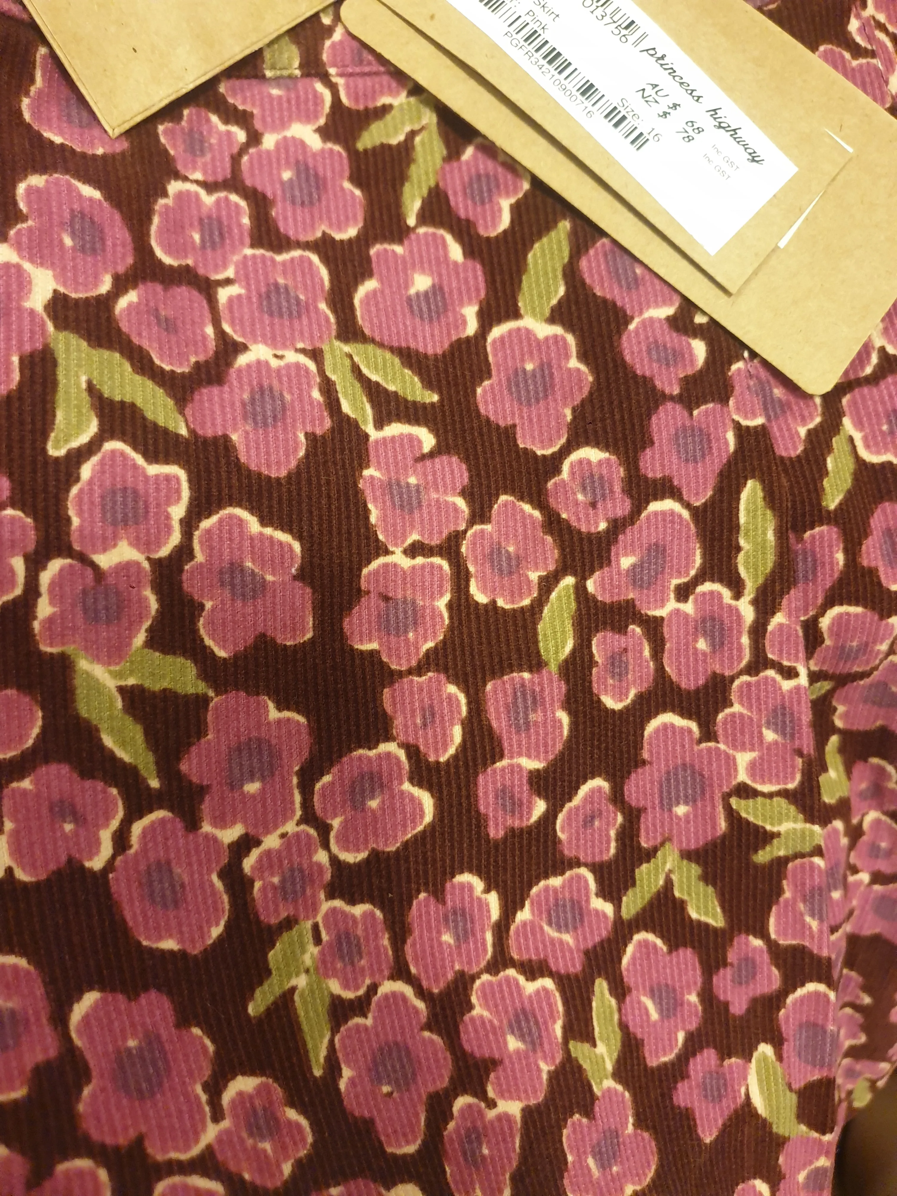 Princess Highway pink print skirt size 16