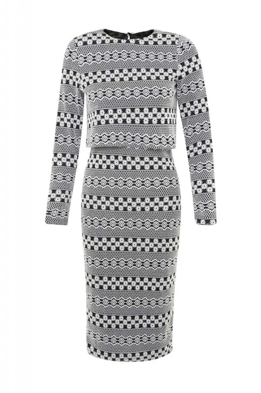 Printed Over Lay Dress