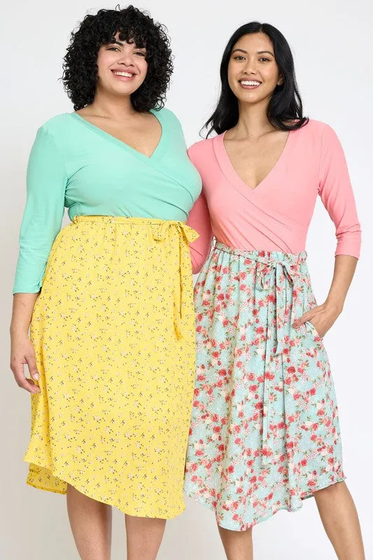 Quarter Sleeve Sash Dress