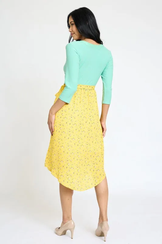 Quarter Sleeve Sash Dress