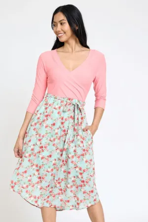 Quarter Sleeve Sash Dress