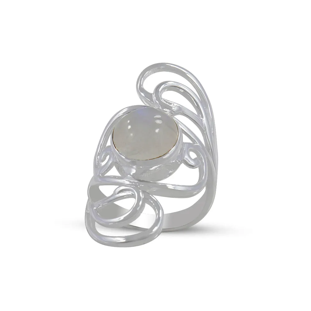 Rainbow Moonstone Designer Ring