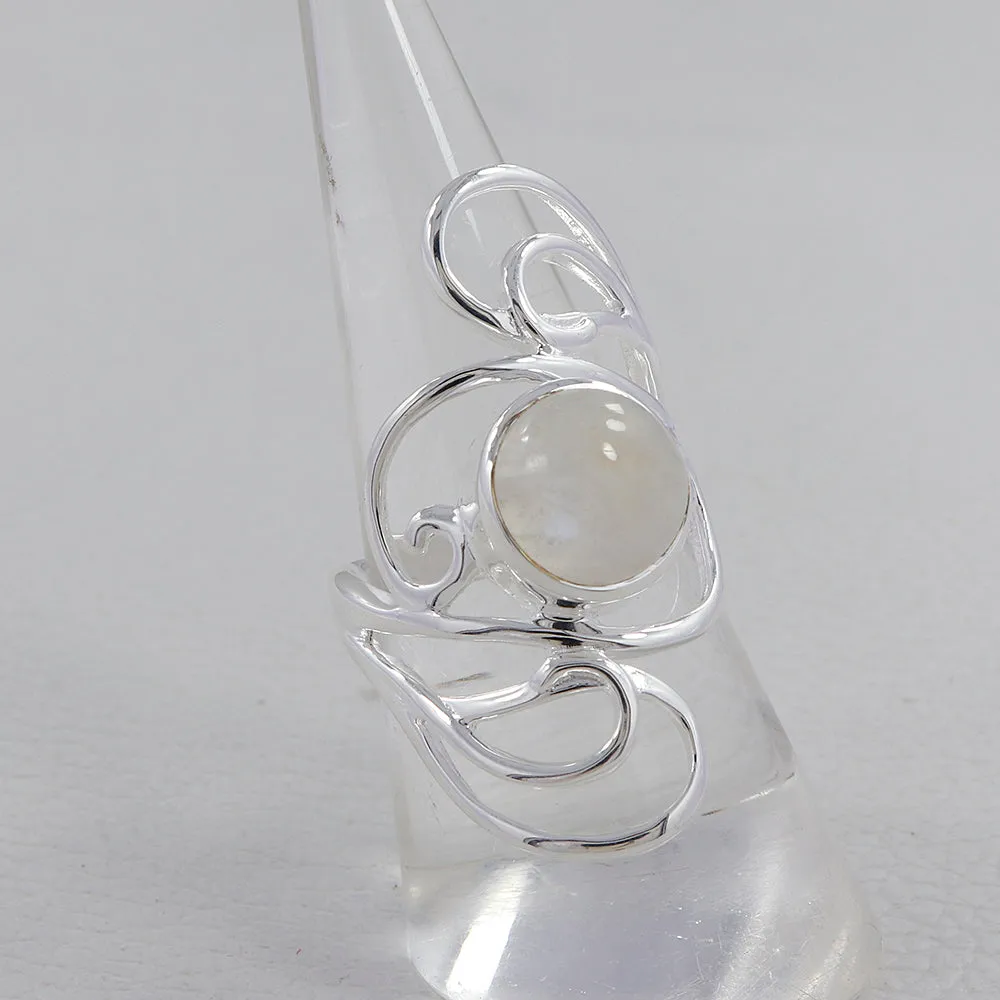 Rainbow Moonstone Designer Ring