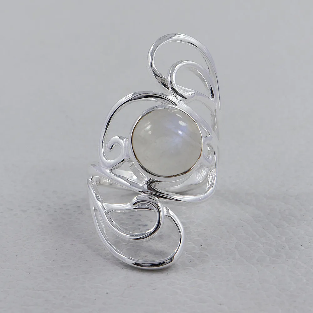 Rainbow Moonstone Designer Ring