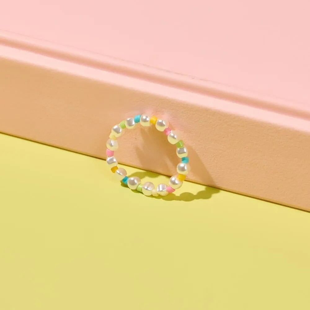 Rainbow Reef Pearl Stretch Ring