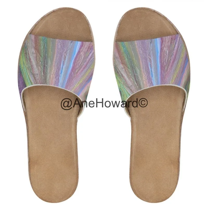 Rainbow Women's Hand-crafted Leather Sliders