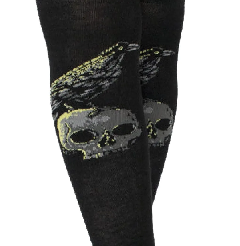 Raven Skull Over The Knee Sock