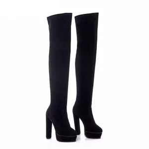 redwine genuine leather side lace-up thigh boots stiletto heels sexy autumn winter high booties