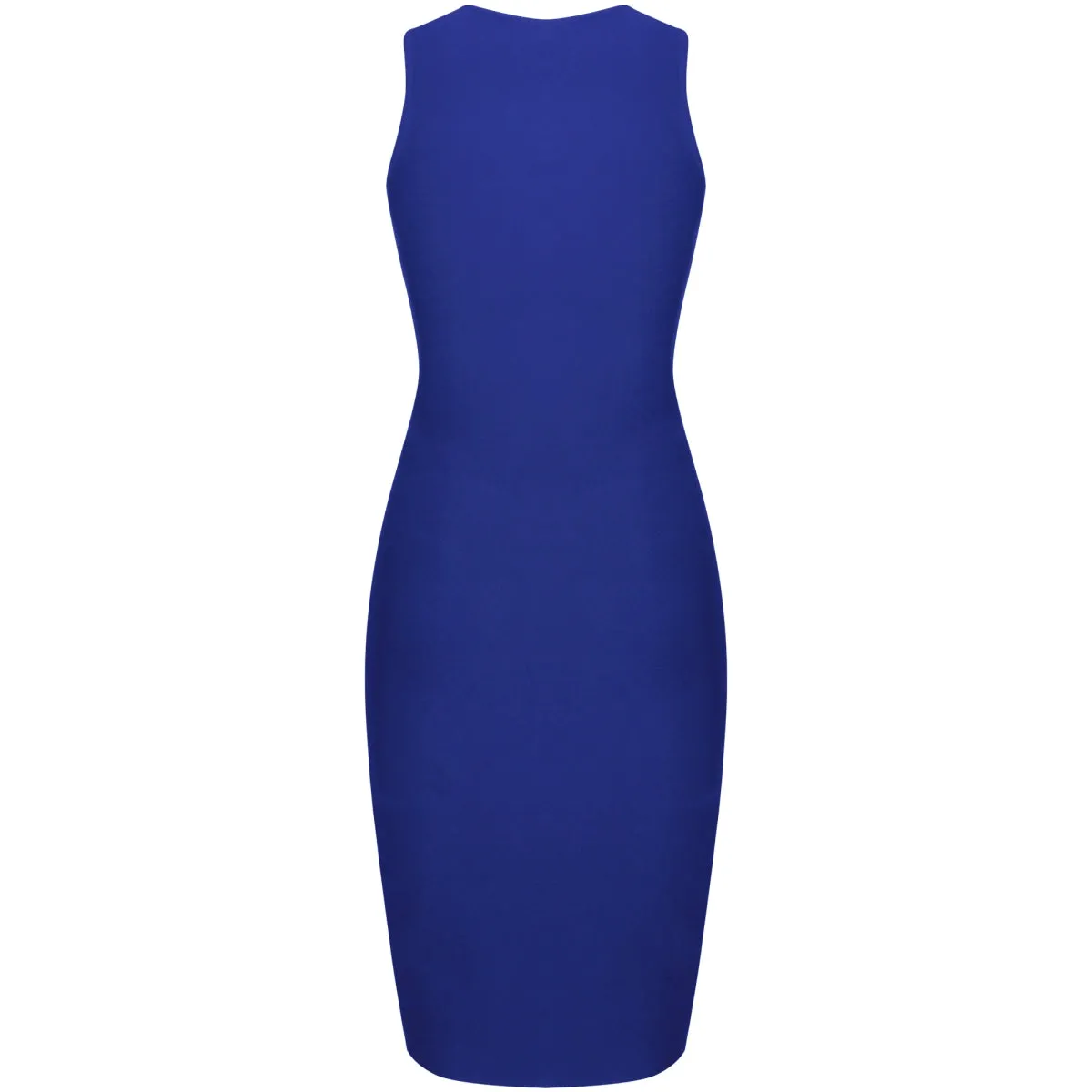 Round Neck Sleeveless Plain Over Knee Bandage Dress PP091905