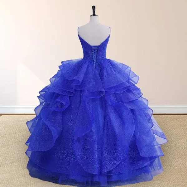 Ruffles Sleeveless Spaghetti Straps Quinceanera Dresses