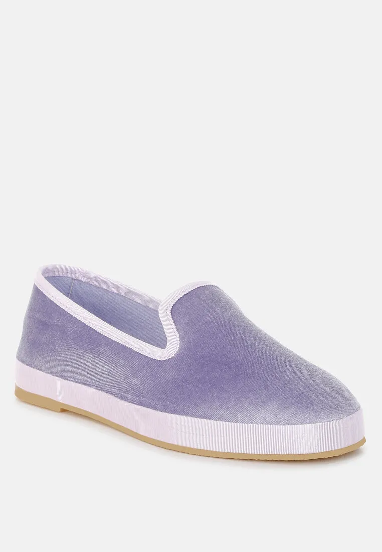 Saba Velvet Round Toe Slip-On Loafers