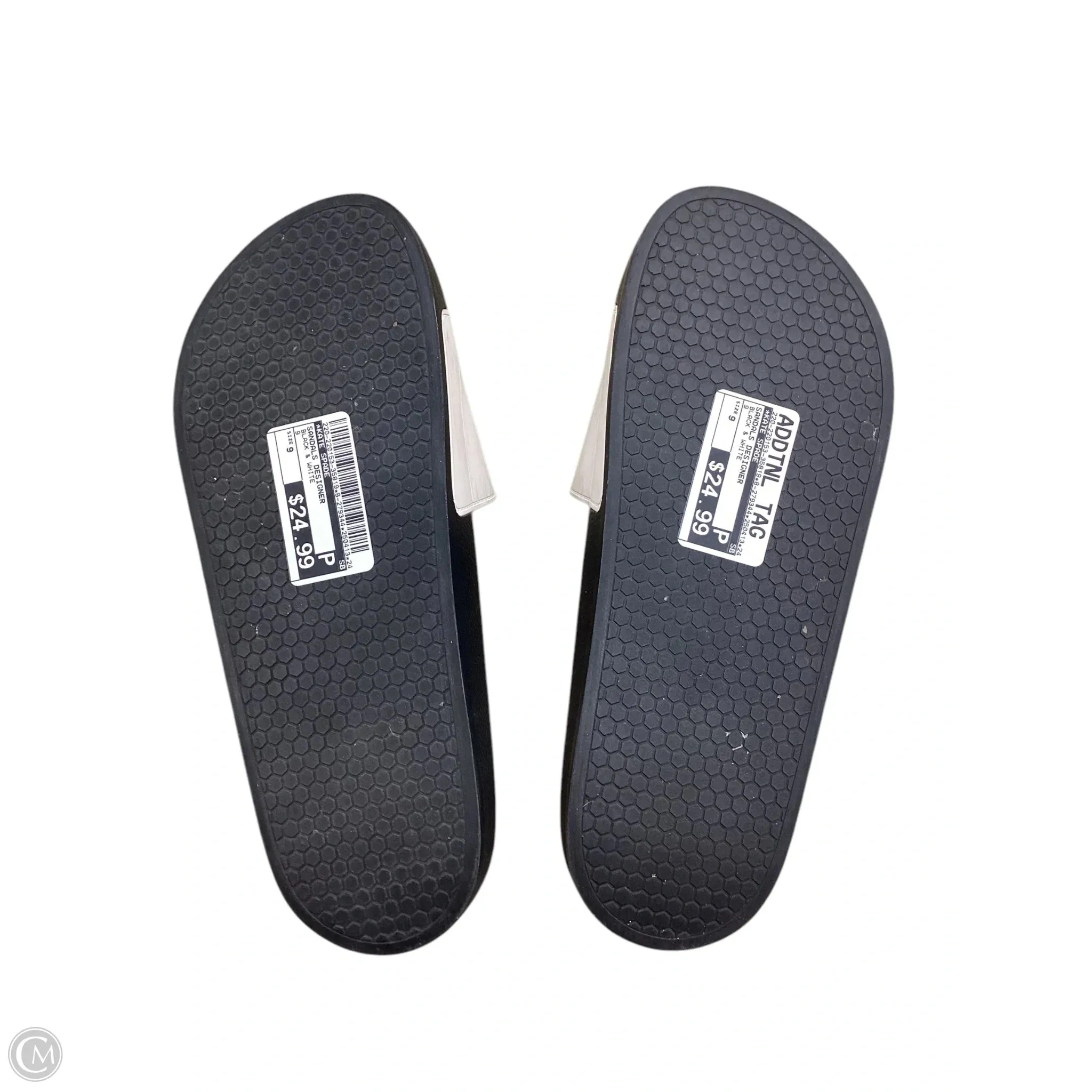 Sandals Designer By Kate Spade In Black & White, Size: 9