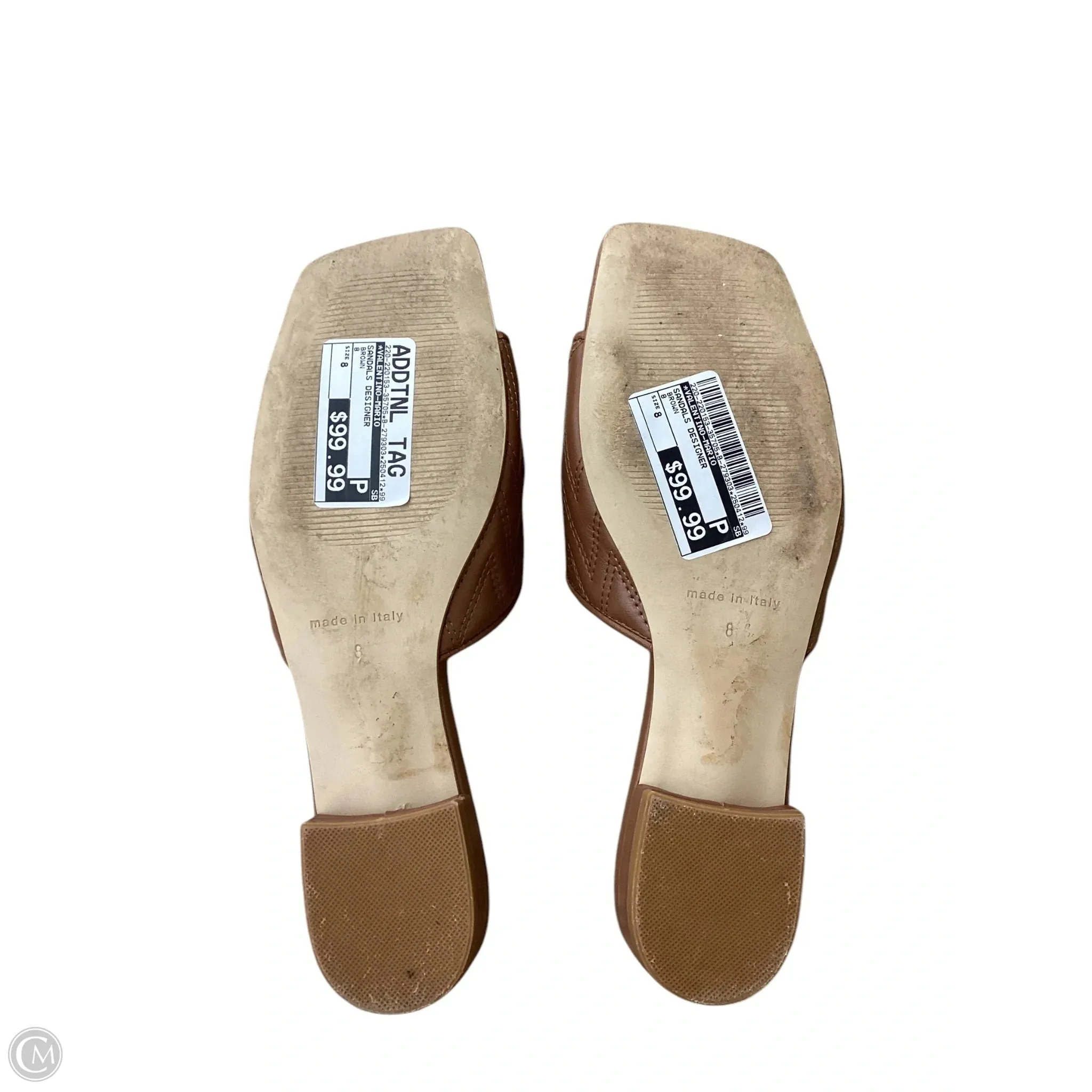 Sandals Designer By Valentino-mario In Brown, Size: 8