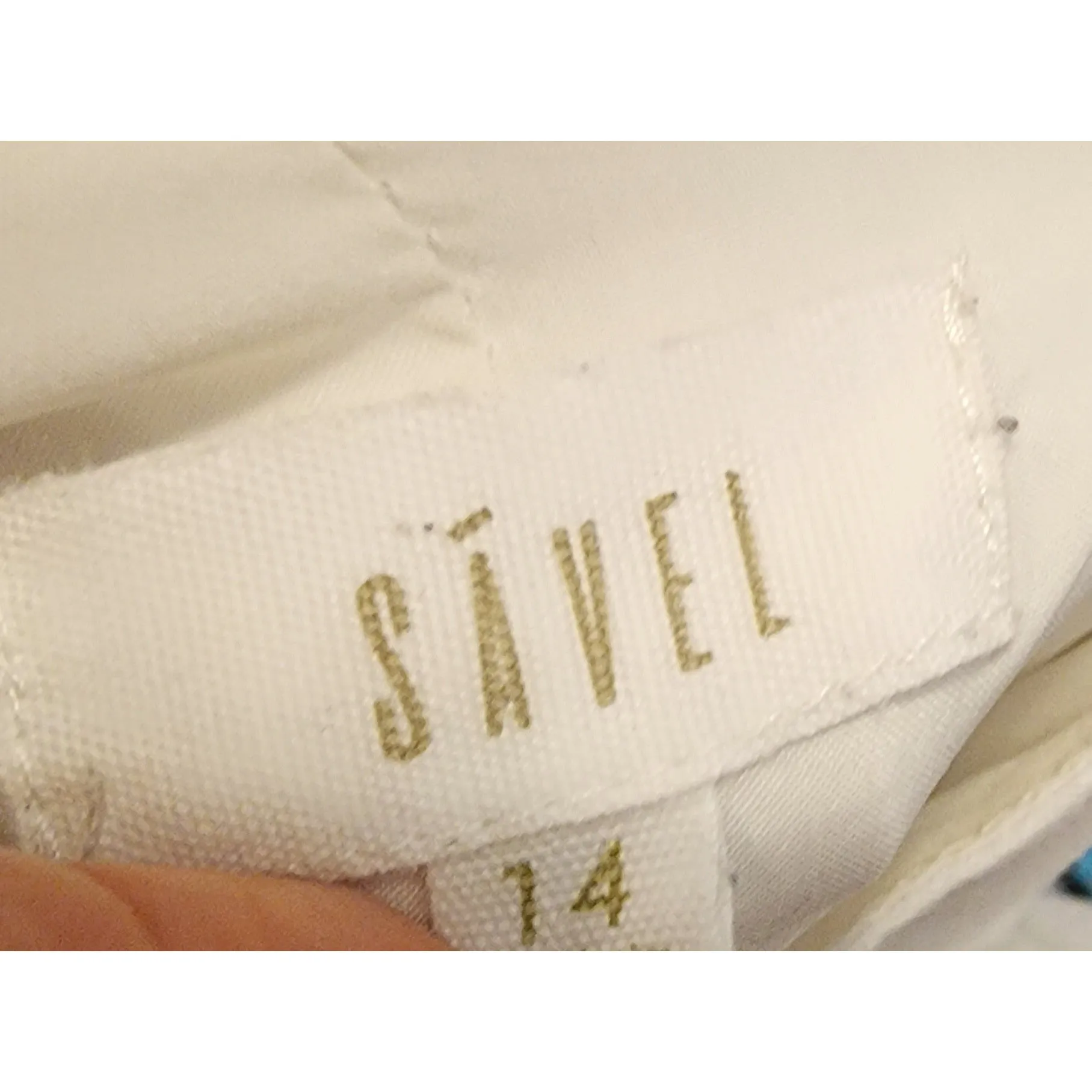 Savel pre-owned white 100% cotton white dress with waist tie size 14
