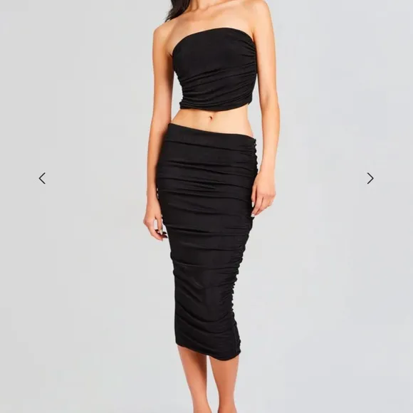 Seroya Julia Ruched Midi Skirt Convertible to Dress