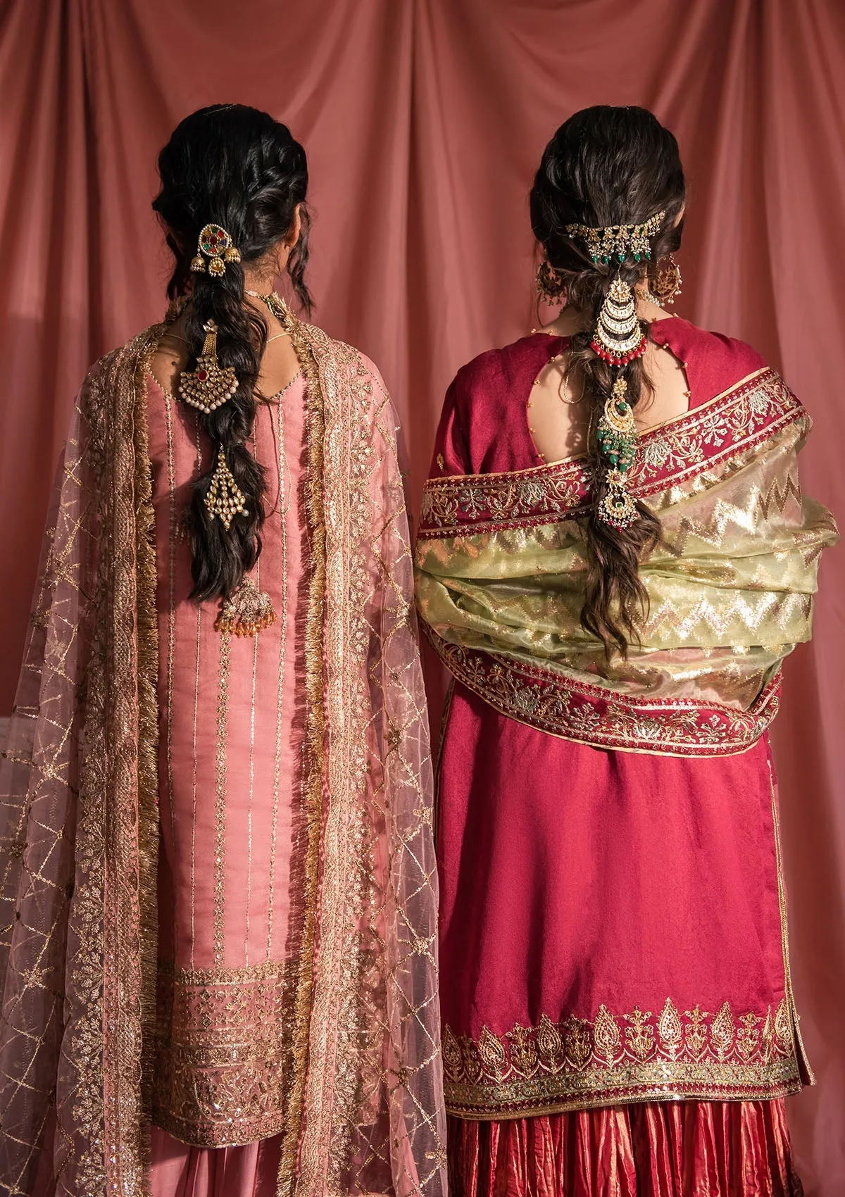 Sharara Kameez Dupatta Pink Pakistani Wedding Dress