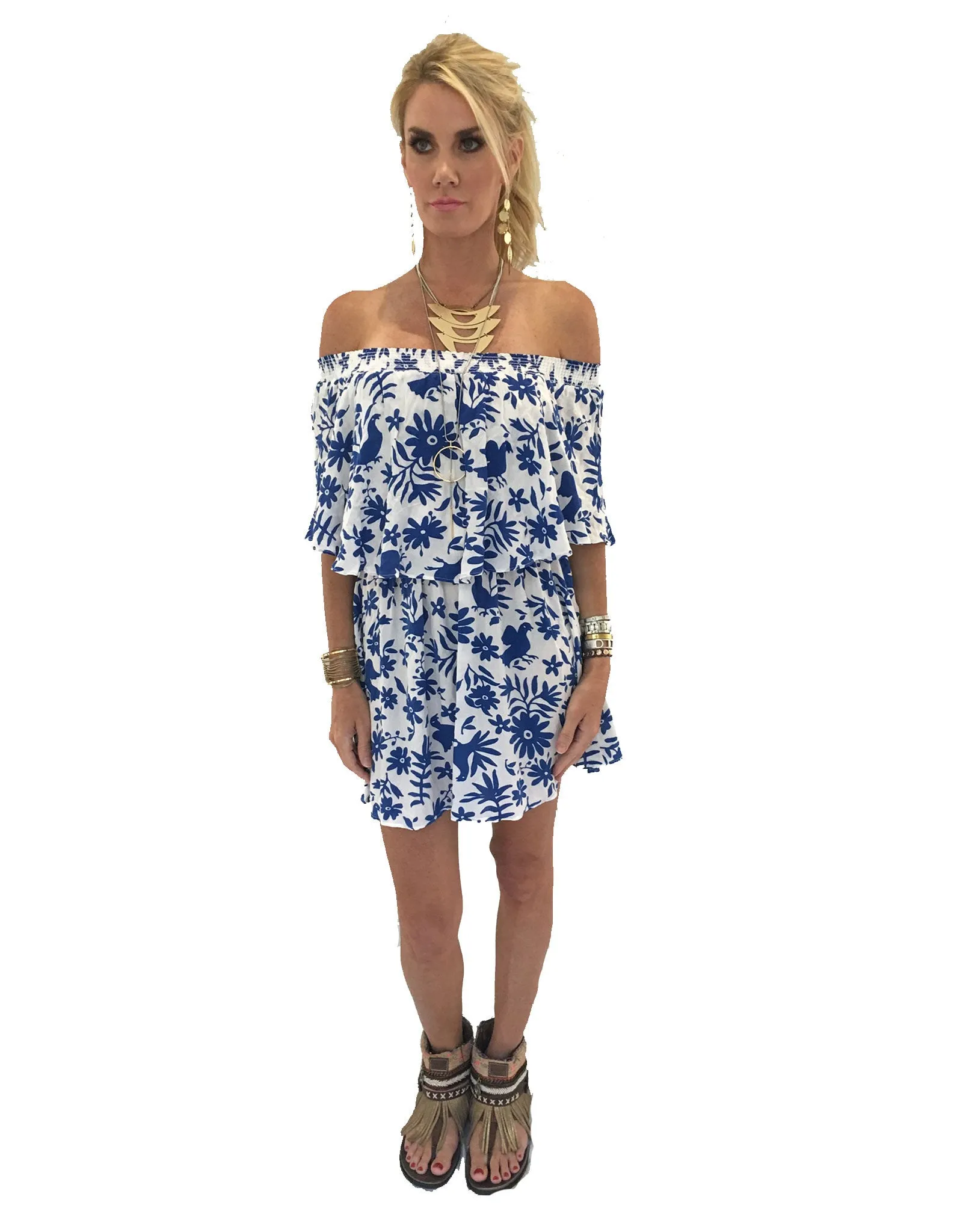 Show Me Your Mumu Casita Mini Dress in Senorita Bluebird Cloud