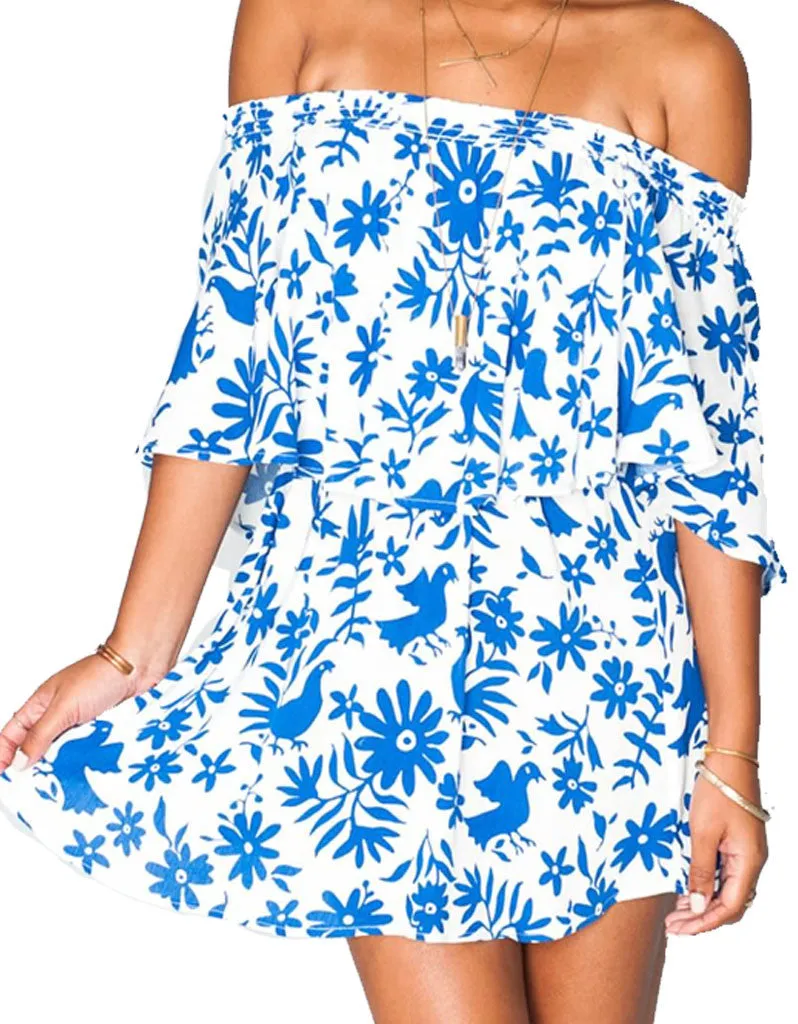 Show Me Your Mumu Casita Mini Dress in Senorita Bluebird Cloud