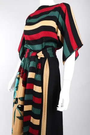 Silk Blouse & Skirt Set