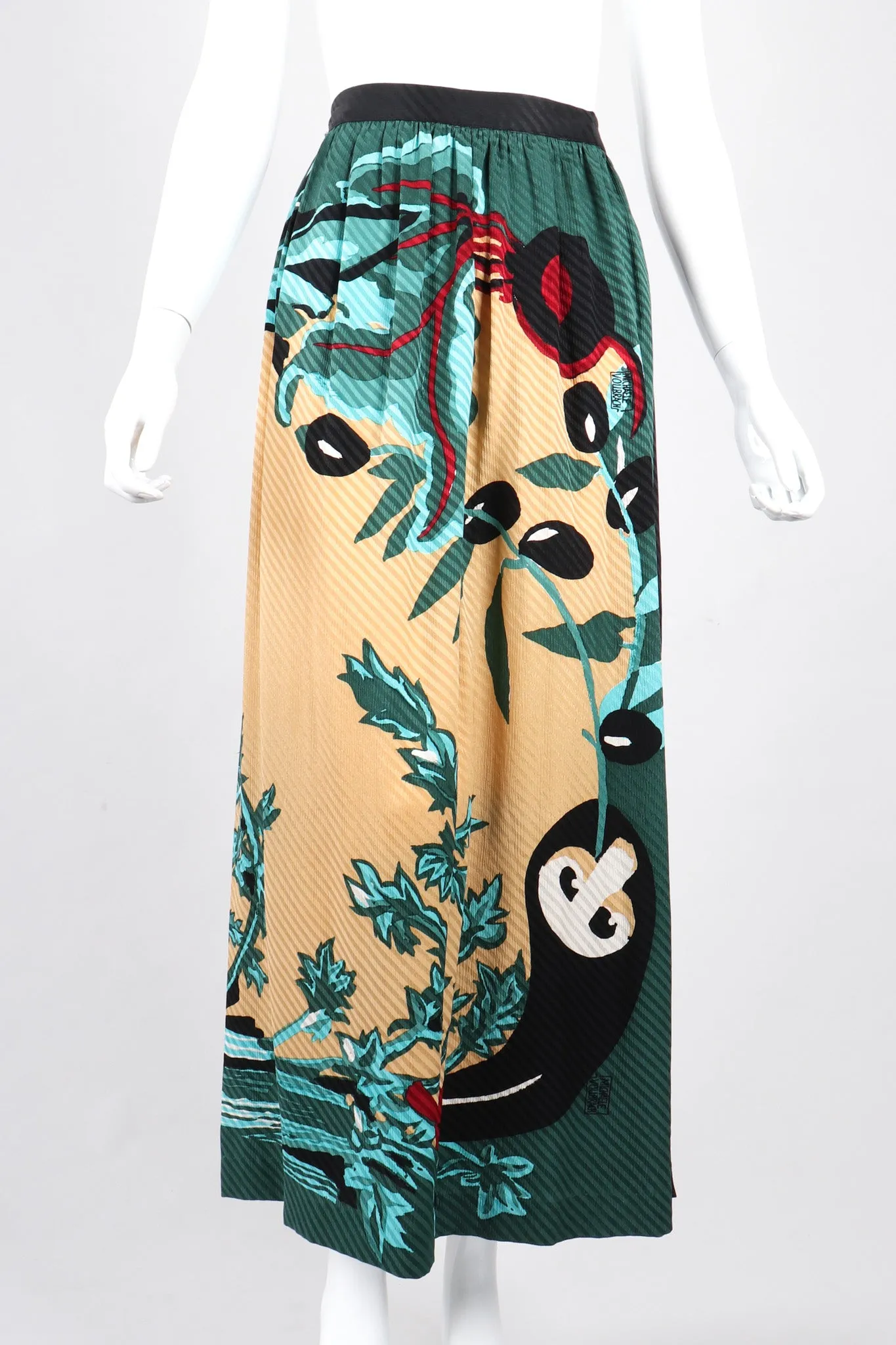Silk Blouse & Skirt Set