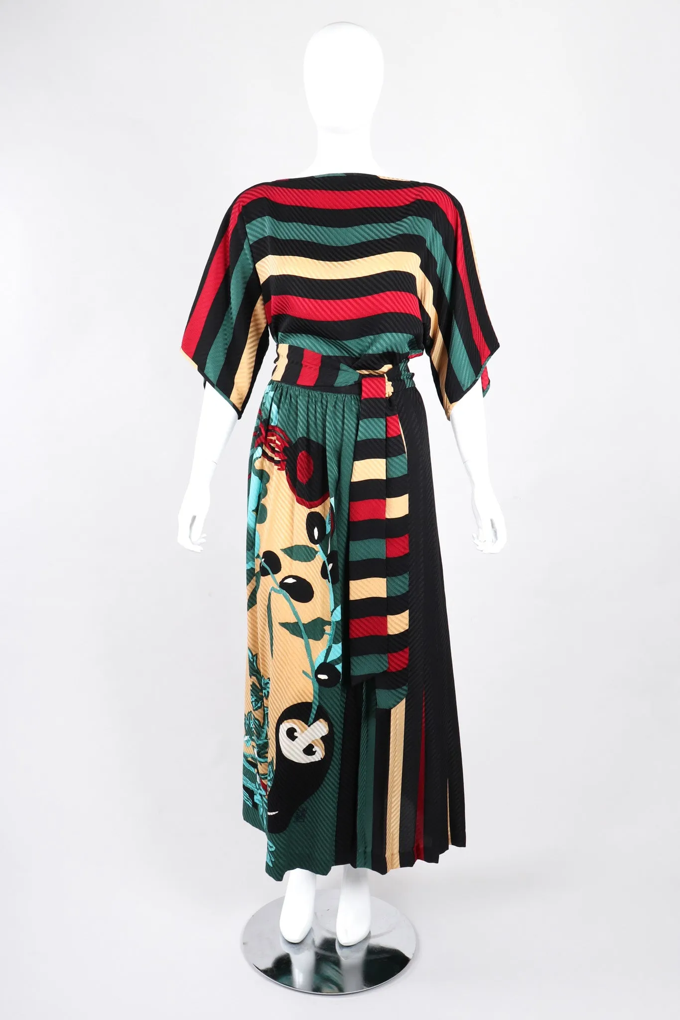 Silk Blouse & Skirt Set