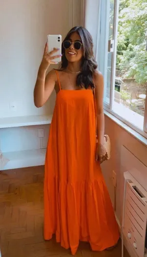 Simple orange evening dresses, long prom dress     fg3044