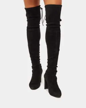 Stuart Weitzman Black Suede Highland Stretch Suede Over-The-Knee Boots -39