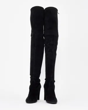 Stuart Weitzman Black Suede Highland Stretch Suede Over-The-Knee Boots - 7