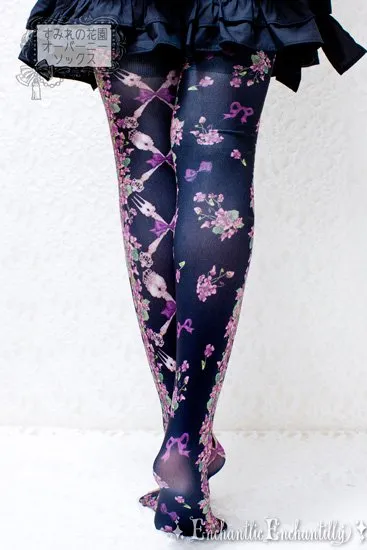 Sumire's Flower Garden Over Knee Socks