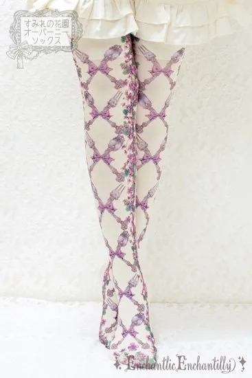 Sumire's Flower Garden Over Knee Socks