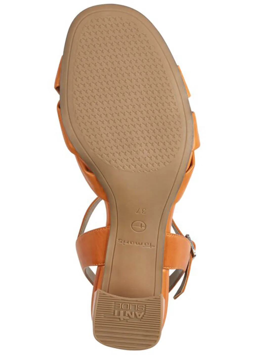 Tamaris Donna Leather 70's Sandals Pumps Orange
